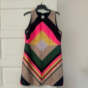J. Crew Vibrant Chevron Mini Dress - Pink, Green, Black